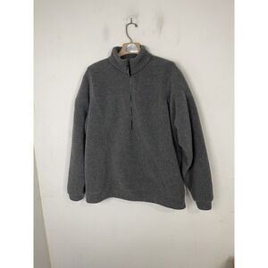 Polartec Sport Mens XL Gray Fleece 1/4 Zip Pullover Made in USA Vintage Gorpcore